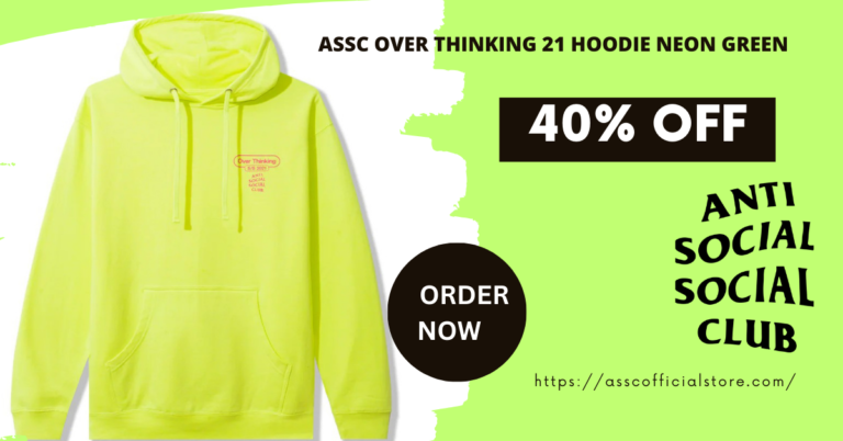 Anti Social Social Club Hoodie Over Thinking Neon Green