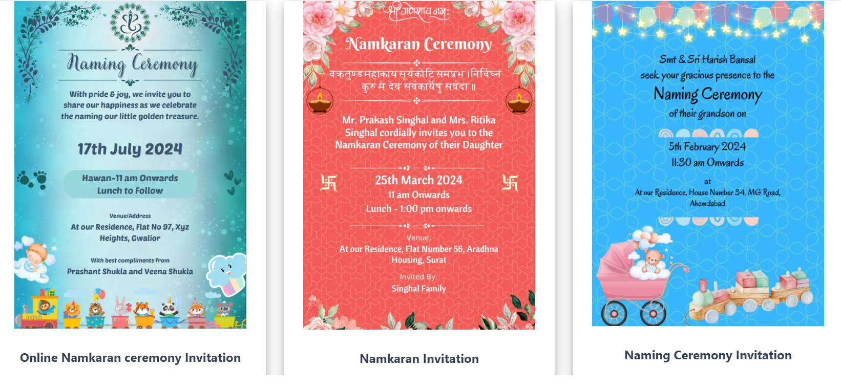 Naming ceremony invitation