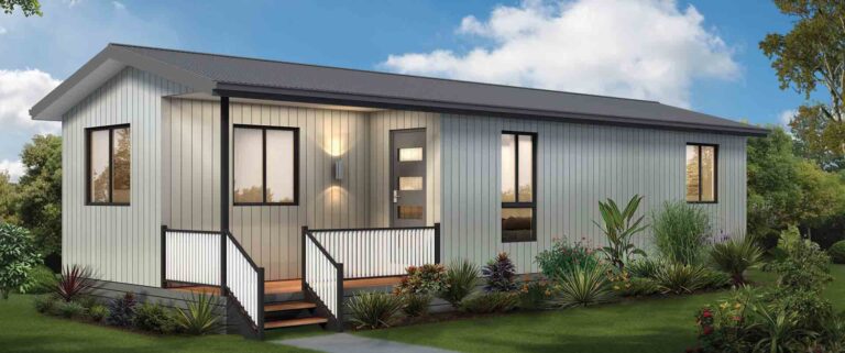 Modern prefabricated house design for fast, affordable, and sustainable living.
