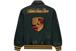 Aime Leon Dore x Porsche 993 Turbo Leather Club Jacket British Racing Green