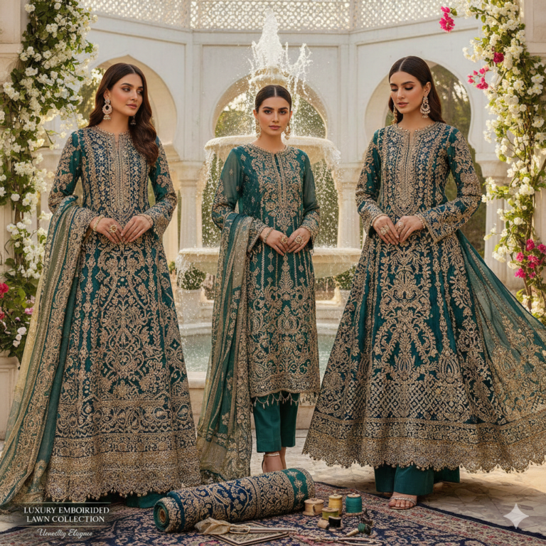 Luxury embroidered lawn collection