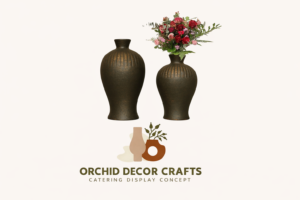 Elegant ceramic flower vase styled on a modern table for home decor