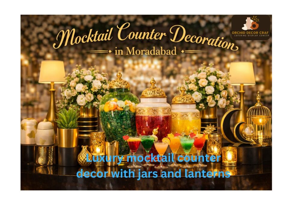 Premium mocktail counter design in Moradabad for wedding and event setup