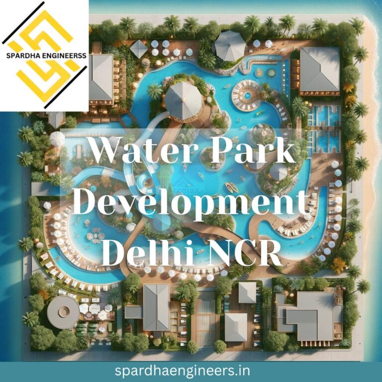 Water park development project in Delhi NCR with slides and wave pool