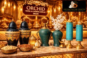 Orchid Hotel Catering Display Delhi luxury buffet setup with elegant serving stands