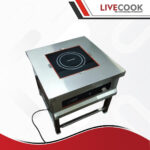 Live Cook commercial free standing induction stove with stainless steel body and digital control panel for professional kitchen use