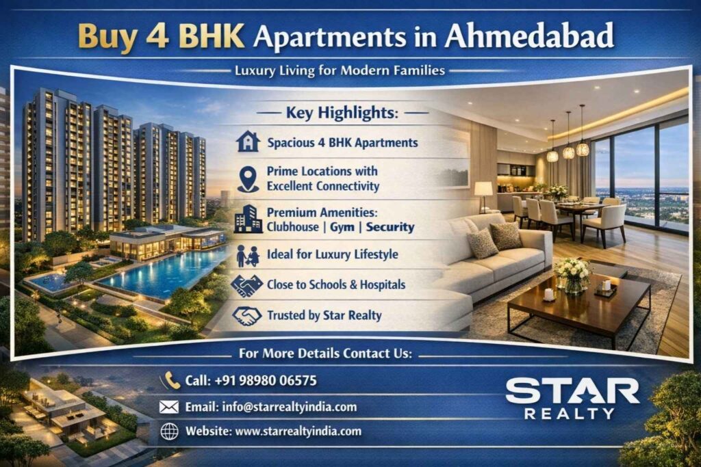 Buy 4 BHK Apartments in Ahmedabad - Star Realty India