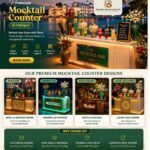 Stylish mocktail counter in Udaipur with decorative setup for weddings and events