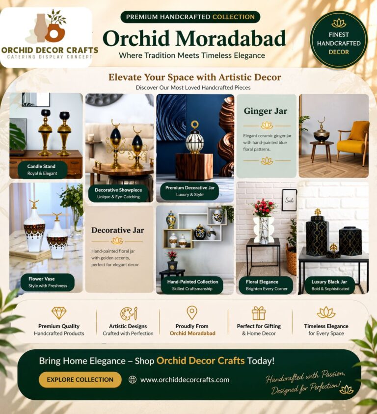 Orchid Moradabad decor items handcrafted metal decorative pieces for home and event decoration