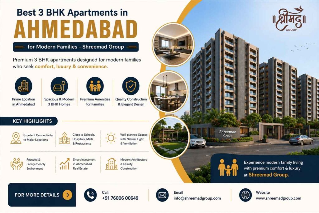 Best 3 BHK Apartments in Ahmedabad for Modern Families - Shreemad Group