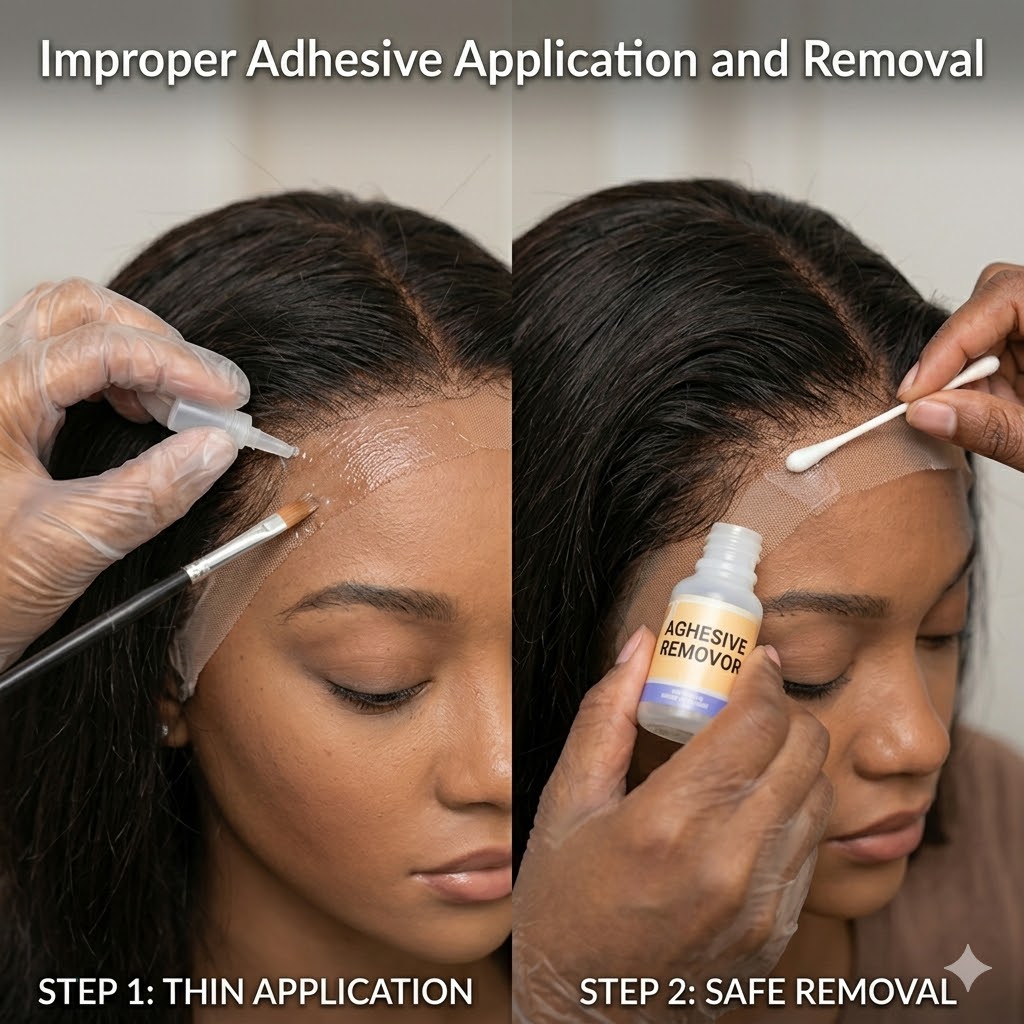 Improper Adhesive Application and Removal
