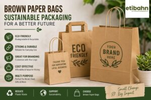 Brown paper bags in Delhi for eco-friendly retail and food packaging solutions