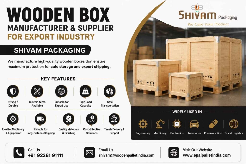 Wooden Box Manufacturer and Supplier for Export Industry - Shivam Packaging