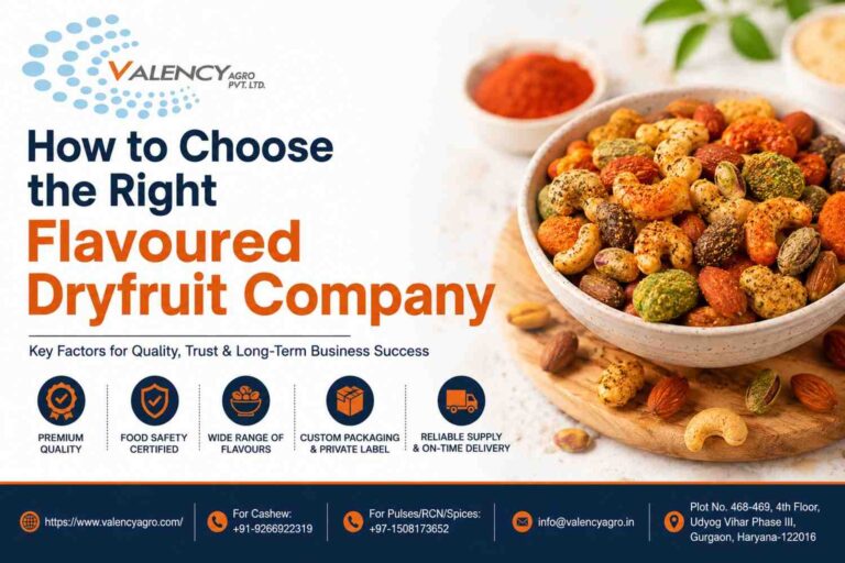 Premium flavored dry fruits from a flavoured dryfruit company showcasing quality almonds, cashews, pistachios, and assorted flavored nuts