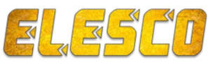 ELESCO logo in gold gradient design representing an electric vehicle manufacturer and sustainable e-mobility brand.