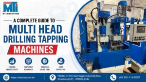 Multi Head Drilling Tapping Machine performing simultaneous drilling and tapping operations on industrial metal components