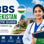 Indian students pursuing MBBS in Uzbekistan with modern medical university campus and expert admission guidance by Axis Institutes.