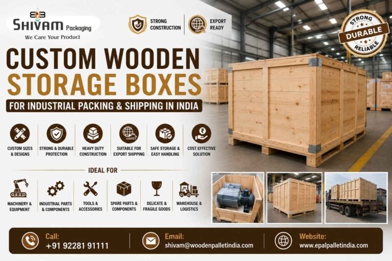 Custom Wooden Storage Boxes for Industrial Packing and Shipping in India – Shivam Packaging