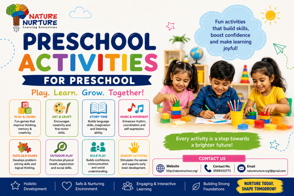 Preschool Activities For Preschool children learning through play