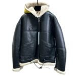 Rick Owens Hooded Shearling Jacket Black