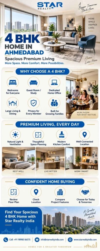 4 BHK Home in Ahmedabad for Spacious Premium Living - Star Realty India