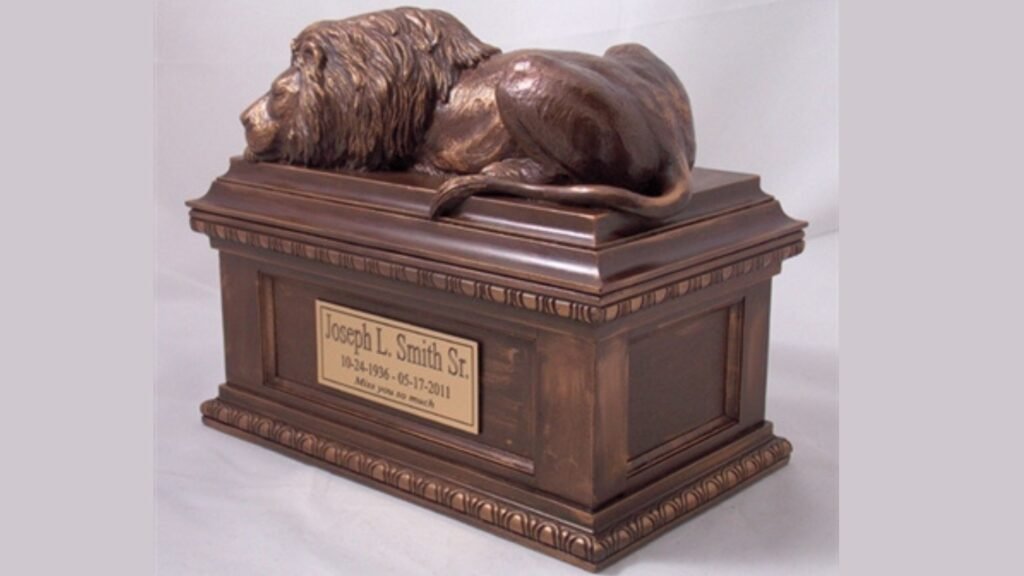 A Bronze Lion Urn for Someone Who Lived With Courag