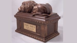 A Bronze Lion Urn for Someone Who Lived With Courag