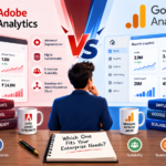 Adobe Analytics vs Google Analytics 4 comparison for enterprise reporting, data analysis, and scalability
