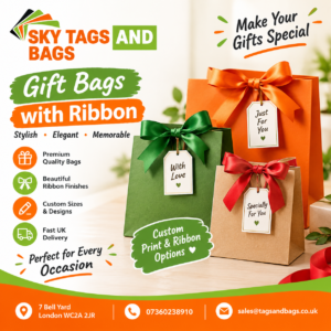 gift bags with ribbon UK