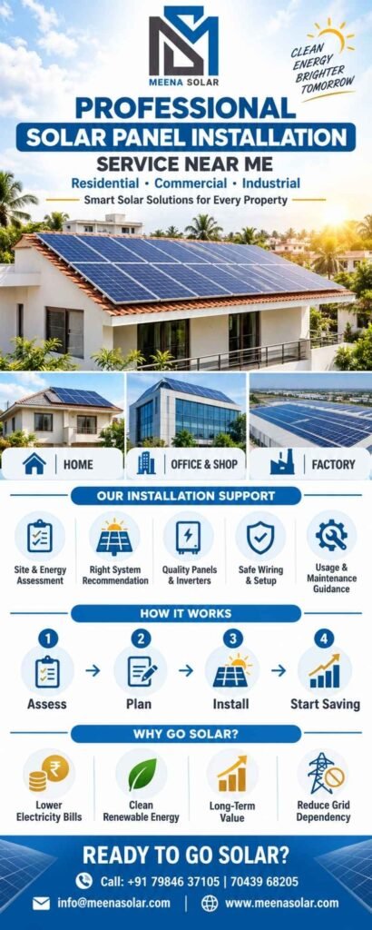 Professional Solar Panel Installation Service Near Me Meena Solar