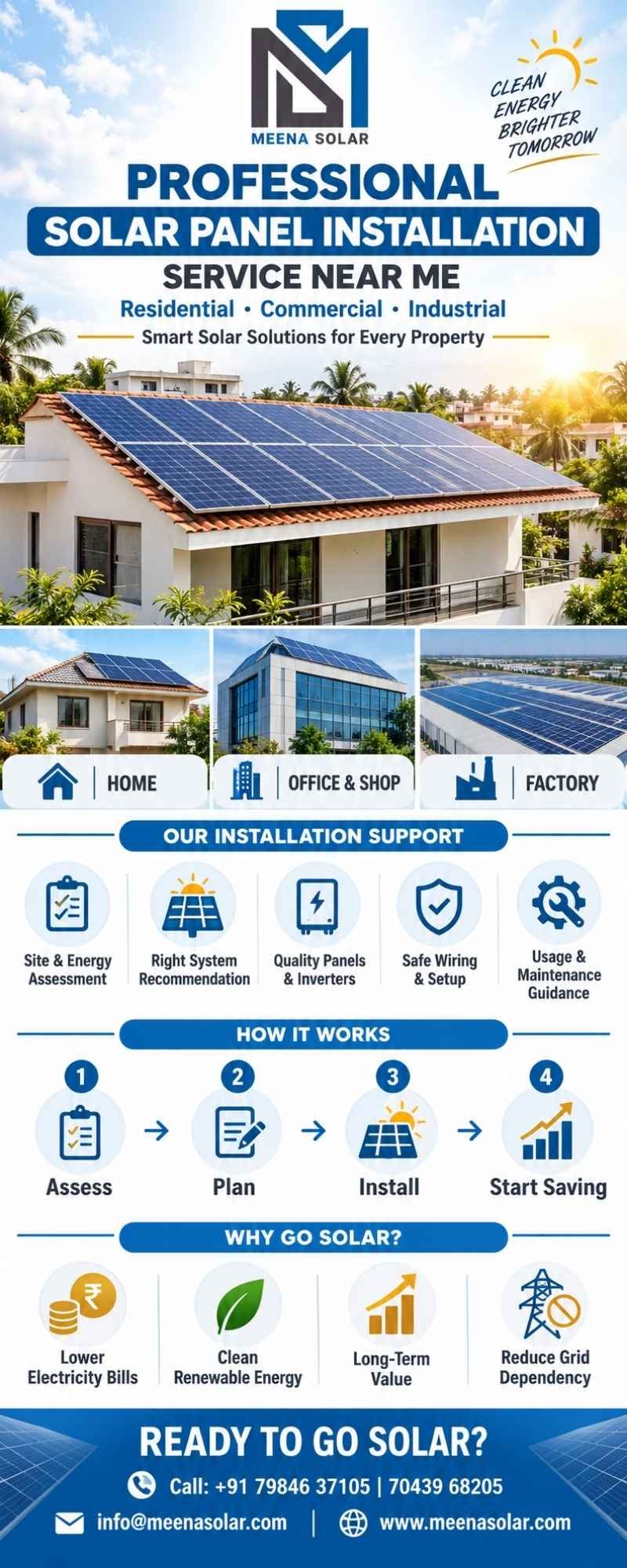 Professional Solar Panel Installation Service Near Me Meena Solar