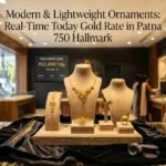 Lightweight modern gold ornaments with 750 hallmark on display in Patna