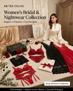 Bridal nighty gown set for honeymoon and wedding trousseau in Pakistan