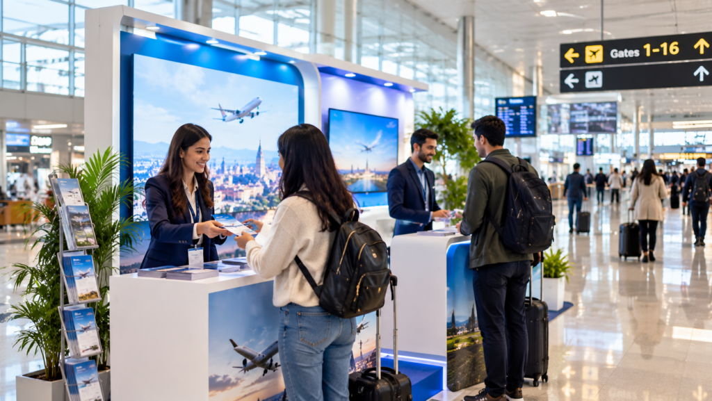 Airport Travel Booth Interaction