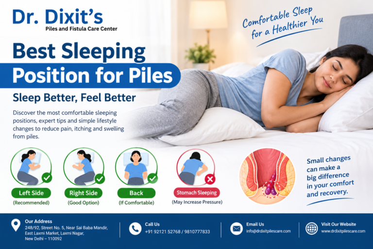best sleeping position for piles
