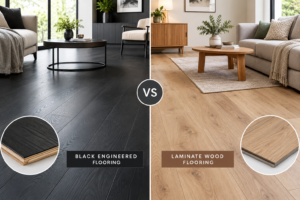 Black Engineered vs. Laminate Flooring