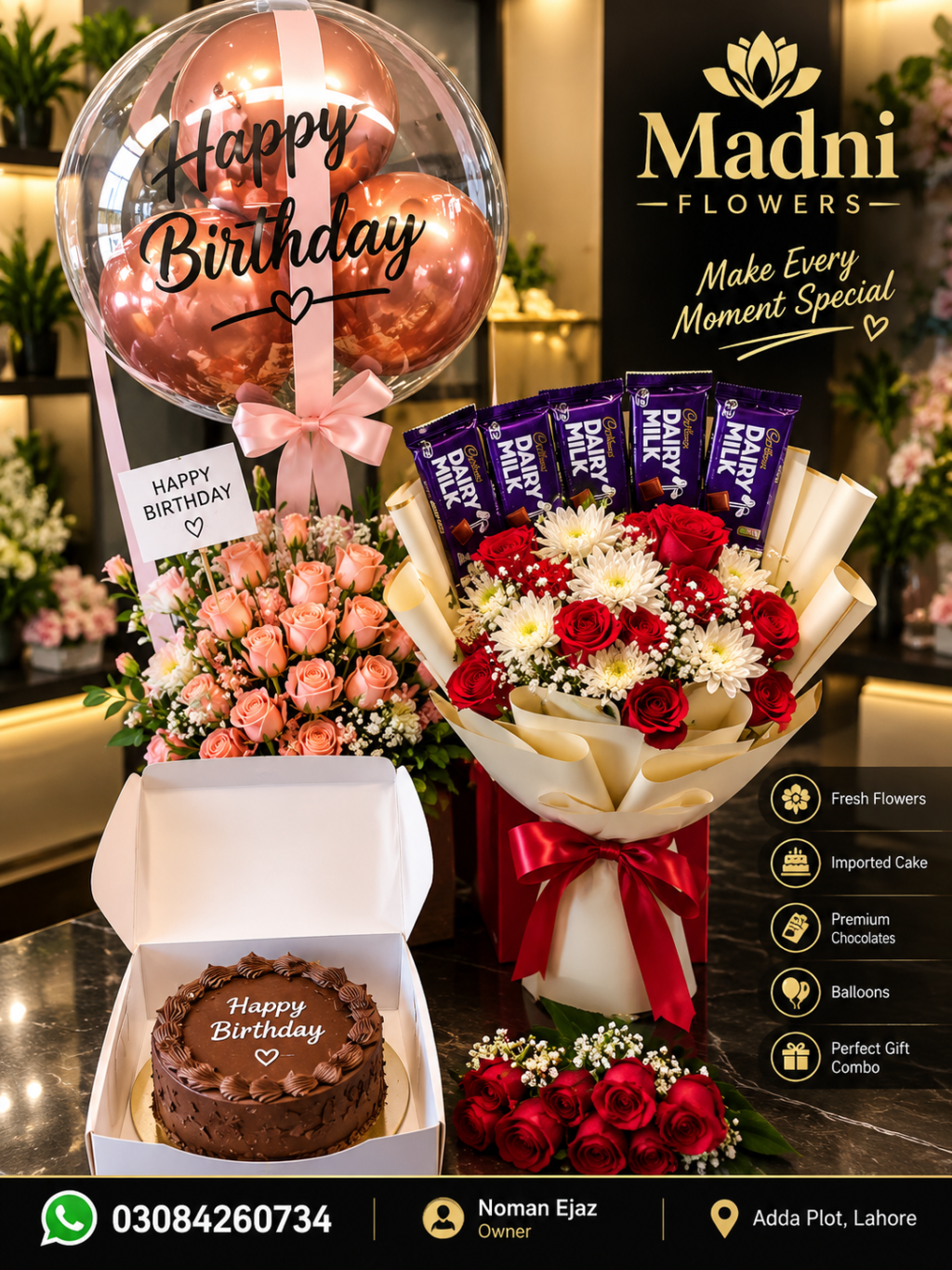 Luxury Birthday Gift Combo by Madni Flowers