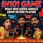 Shocked Indian users holding IN101 Game New User Must Know phones with viral neon title What New Users Should Know Before Playing
